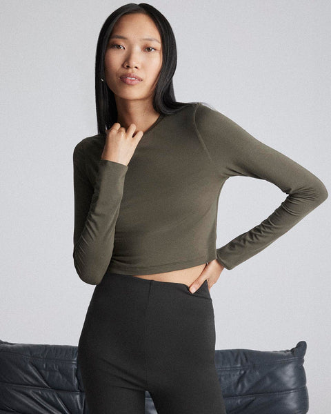 Kaia Long Sleeve Reversible Scoop Neck Tee | Splendid