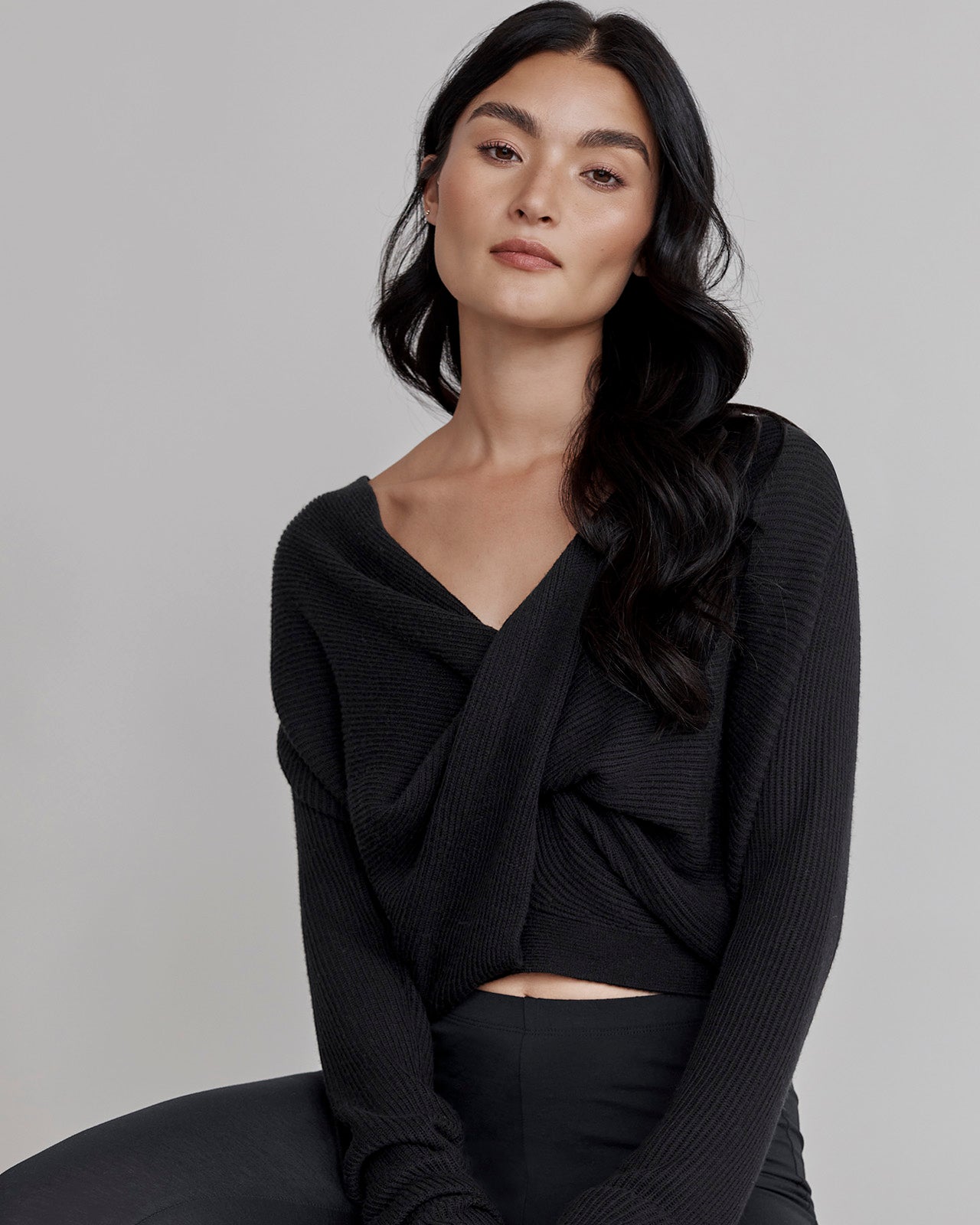 loopknit lyr surplice sweater