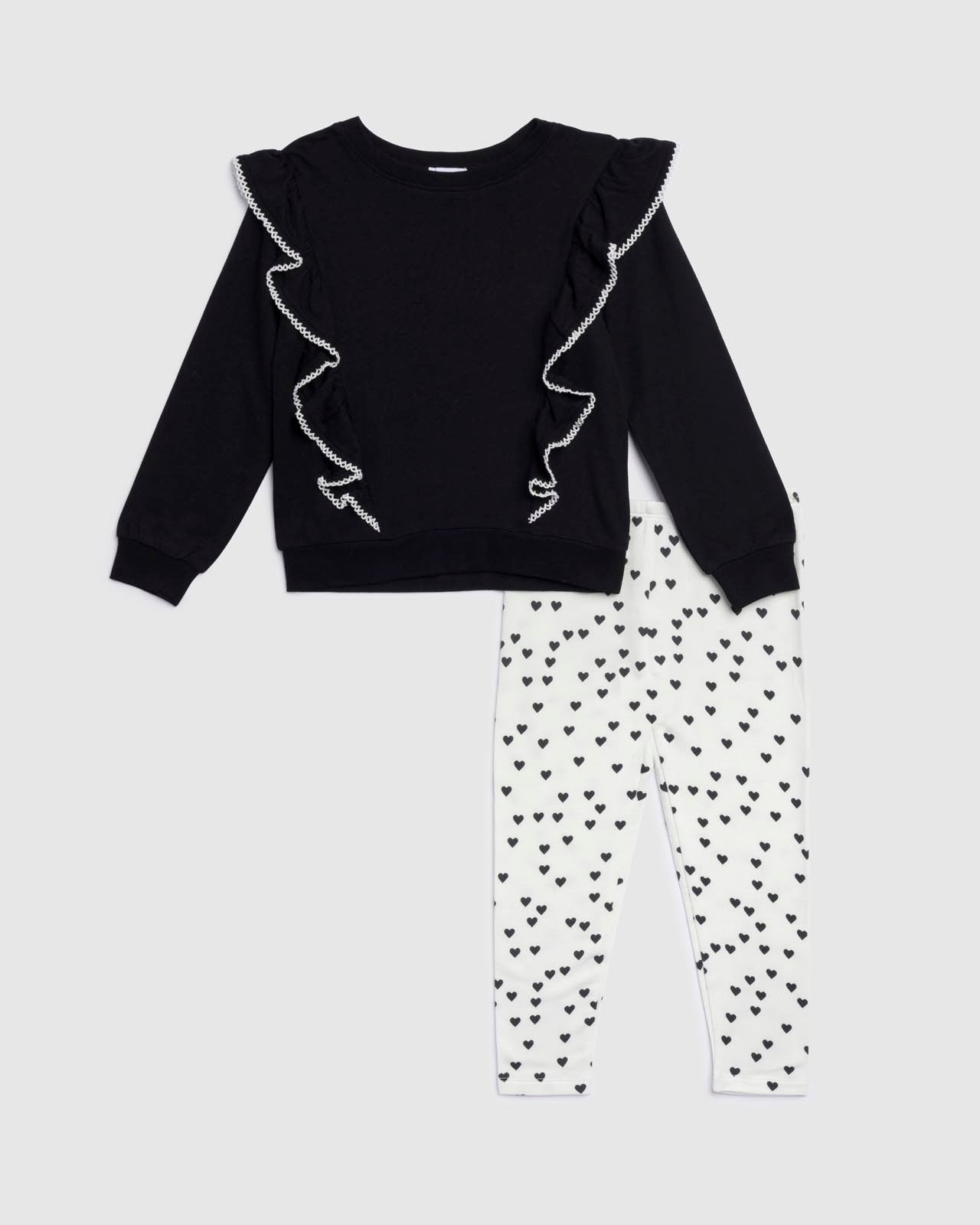 Toddler Girl Ruffle Heart Sweatshirt Set | Splendid