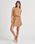 Crew Neck Spring Pocketed Ribbed Sleeveless Dress