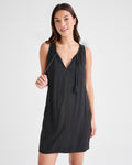 Pocketed Short Rayon Shift Beach Dress