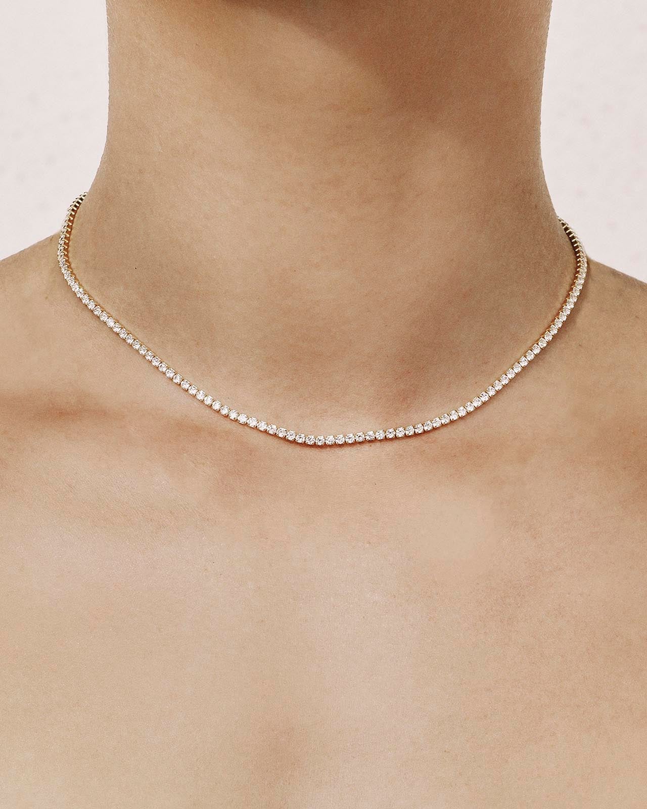 Diamond Teardrops Tennis Necklace - Nuha Jewelers