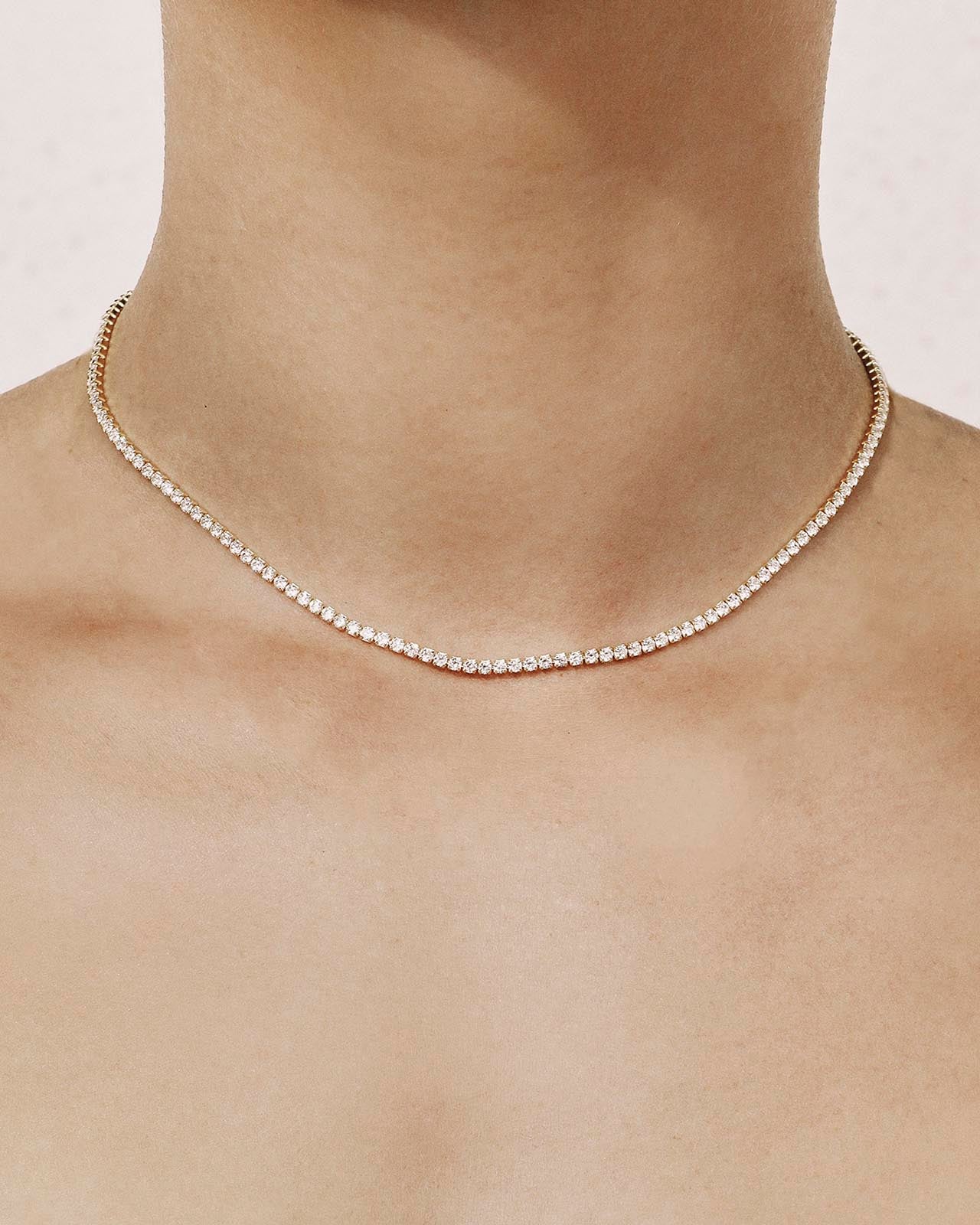 Simone Partial Tennis Necklace - White Diamond – SELIN KENT