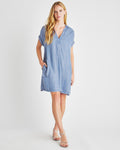 A-line Above the Knee Short Spring Pocketed Lyocell Collared Dress by Splendid Clothing