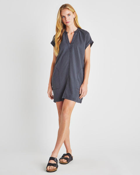 A-line Spring Pocketed Collared Short Sleeves Sleeves Above the Knee Loose Fit