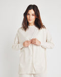 V-neck Viscose Button Closure Button Front Tunic