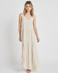 V-neck Tiered Plunging Neck Maxi Dress