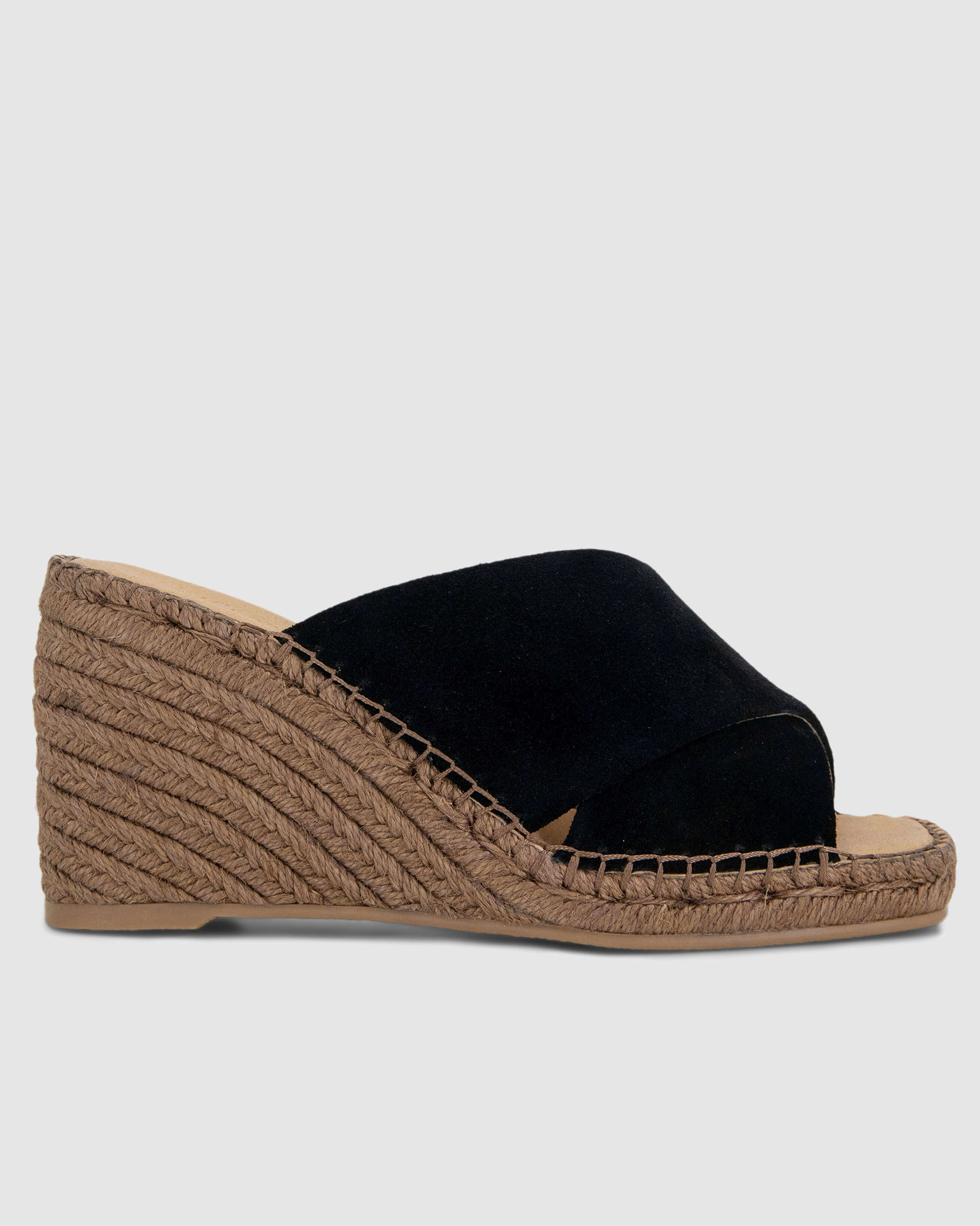 Suede Mule Espadrille Wedges