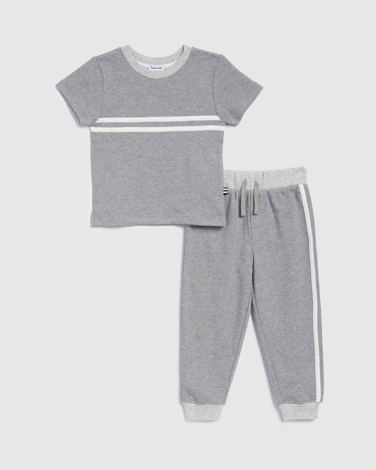 Toddler Boy Contrast Short Sleeve Stripe Set | Splendid