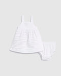 Girls Infant Spring Linen Tiered Dress