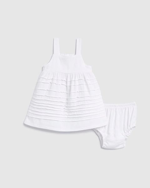 Girls Infant Linen Tiered Spring Dress