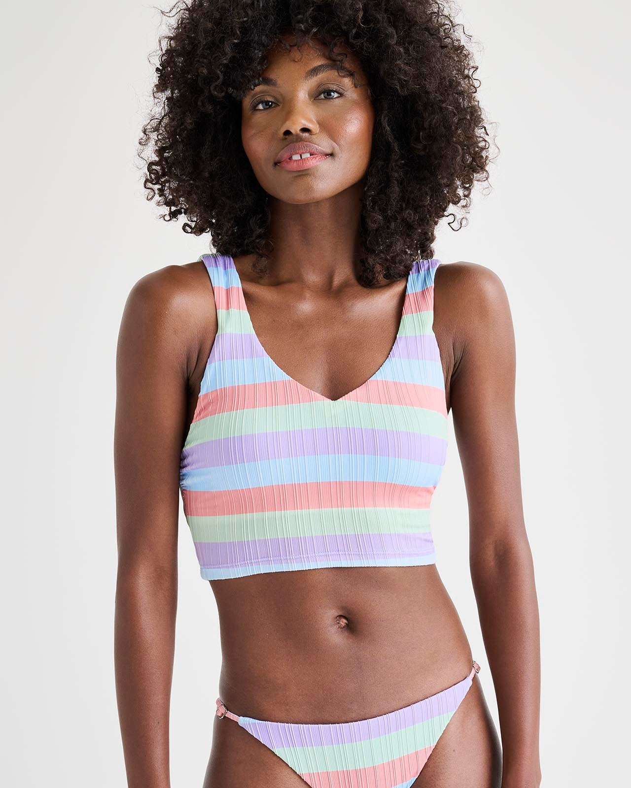 Best seller! Rainbow stripe bikini set