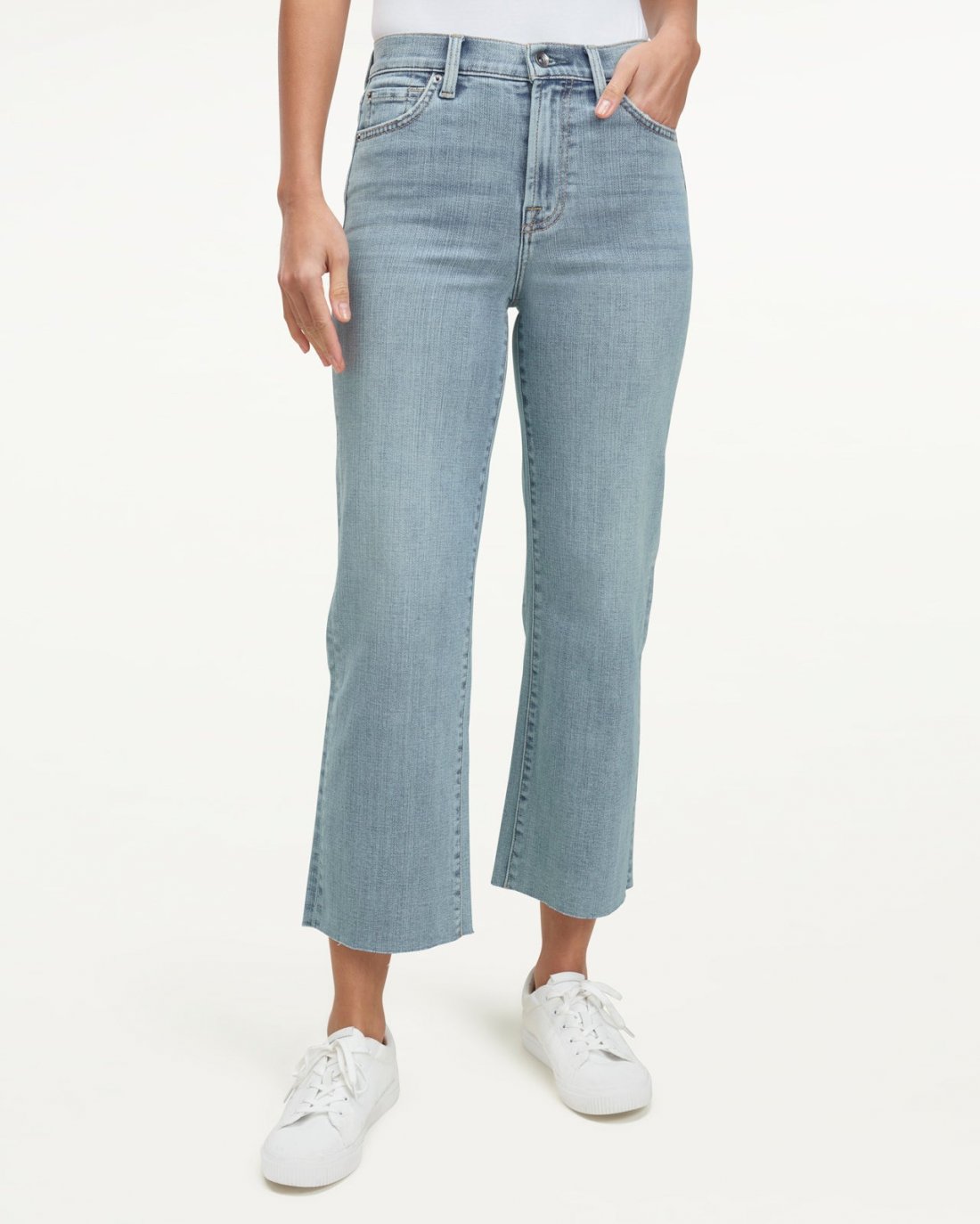 High Waist Crop Wide Leg Jeans