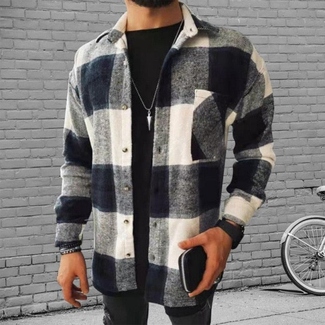 flannel cardigan mens