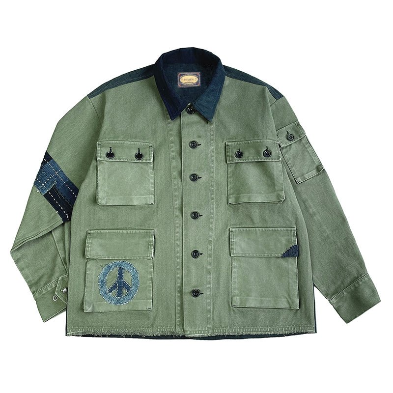 HANDMADE SASHIKO DECO FRENCH COMBO JACKET (MM0010)