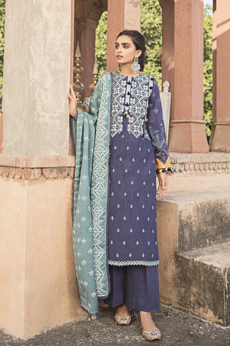 Cross Stitch Medieval Blue - 3 Piece Pakistani Brand Clothes in UK and ...