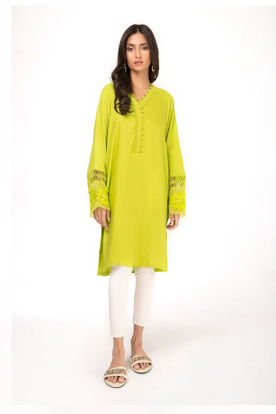 Maria B Shirt Neon Green MB-EF23-50 Basics Shirts 2023 – Retail Branded ...