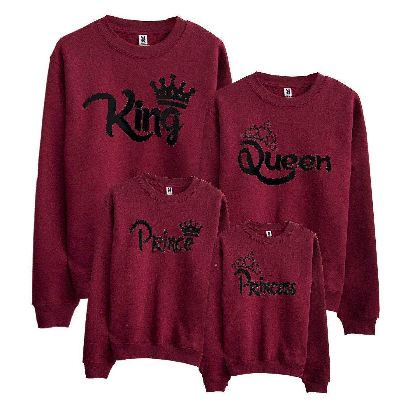 Sudadera Corona King-Queen-Prince-Princess para toda la familia mami, papi, y niña, regalo original