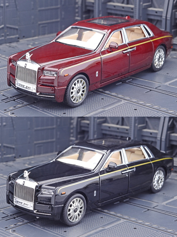 1:24 Rolls-Royce Phantom Car Model Simulation Sound and Light Pull Back Alloy Cullinan Decoration Boy Toy Car Collection Gifts