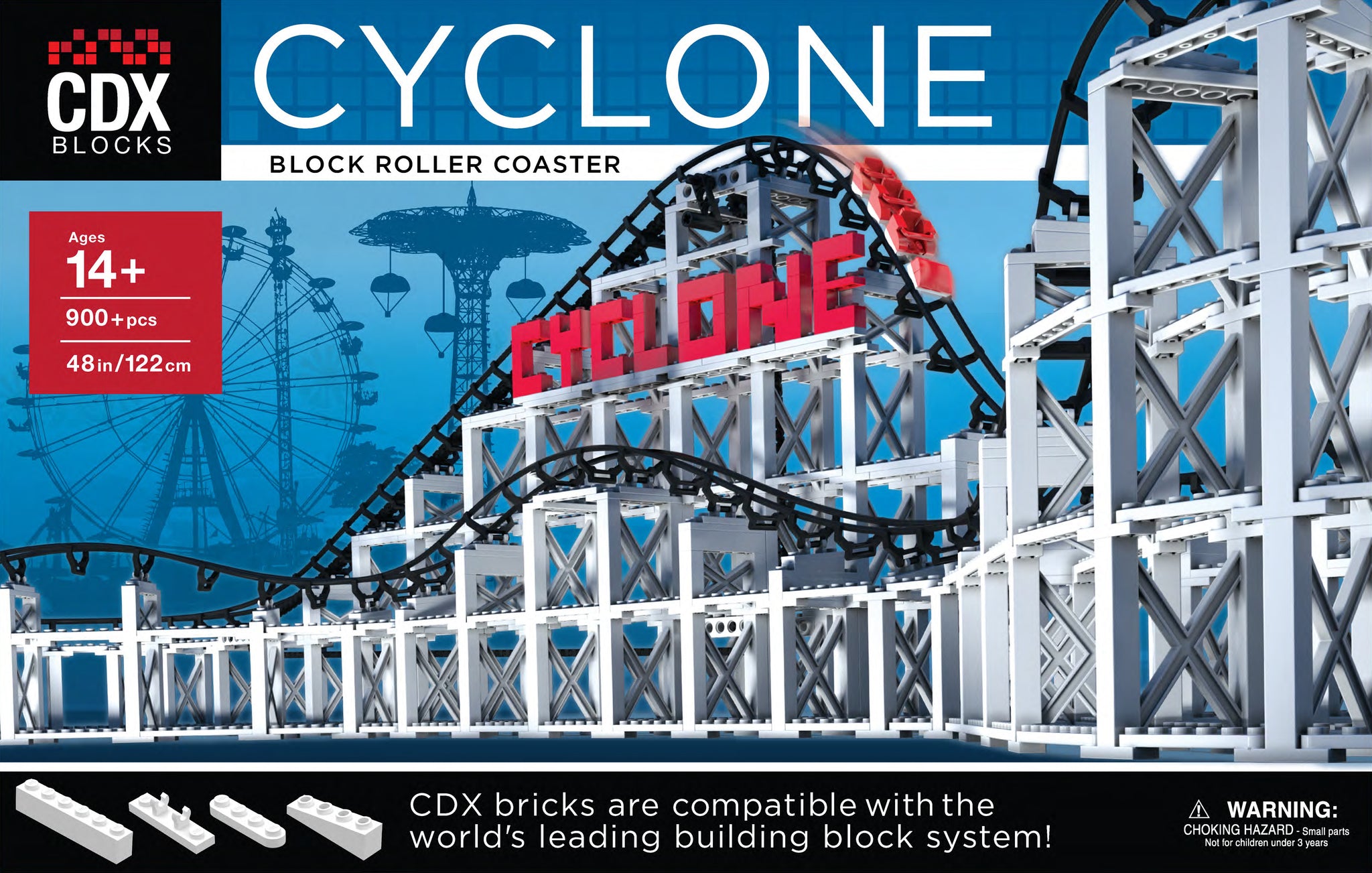 Lego®-Compatible Cyclone Roller Coaster 