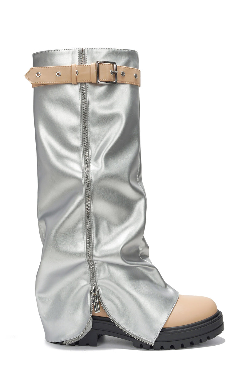 Cape Robbin Initial Diamond Stitching Thigh-High Boots