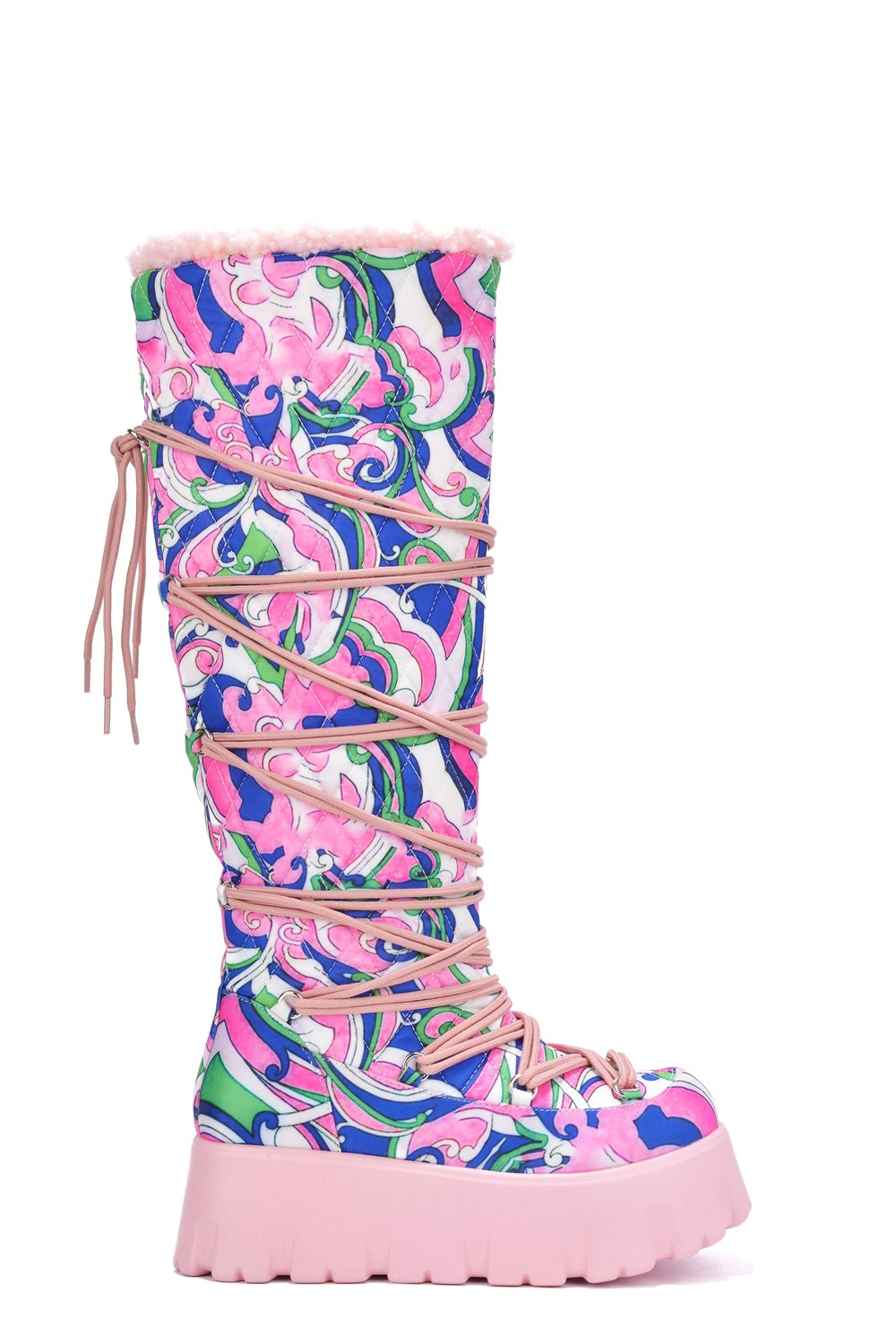 Poker Strappy Platform Knee High Snow Boots – Cape Robbin