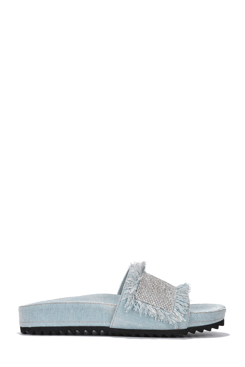 ANAI DENIM BOW SANDAL IN LIGHT BLUE