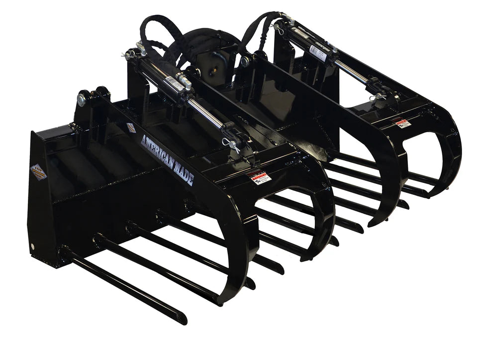 Top Dog Attachments Manure Fork Grapple | Width 66" to 78" | Weight 730 to 800 lbs | Oil Flow Range 12 to 18 GPM | For Skid Steer