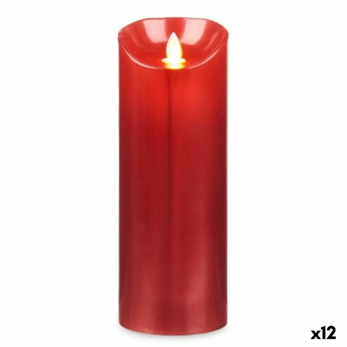 Billede af Stearinlys LED Rød 8 x 8 x 20 cm (12 enheder)