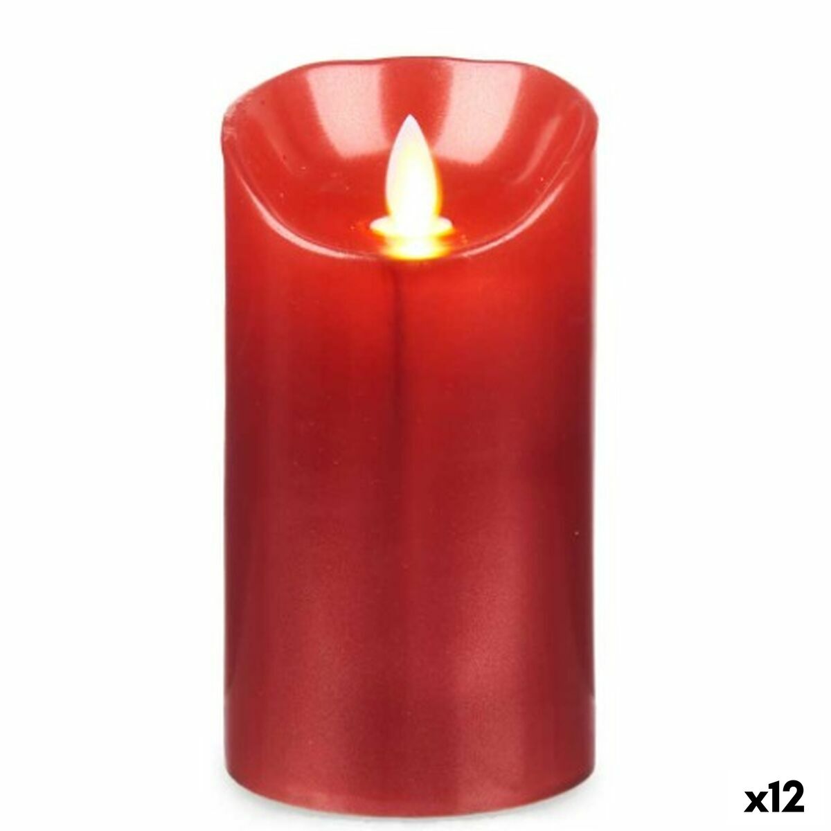 Billede af Stearinlys LED Rød 8 x 8 x 15 cm (12 enheder)