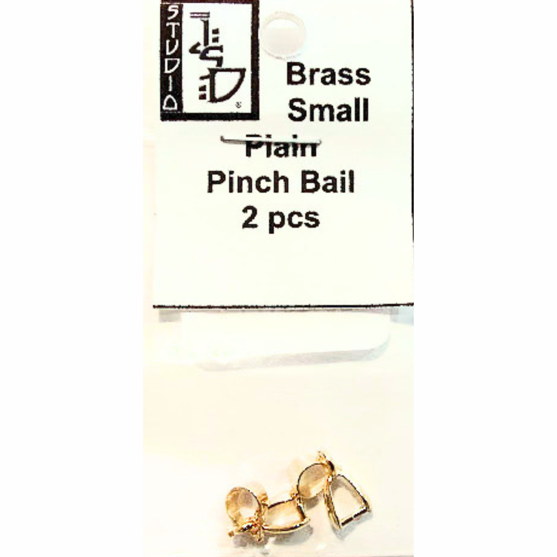 Brass Pinch Bail Plain Small (2 pcs)