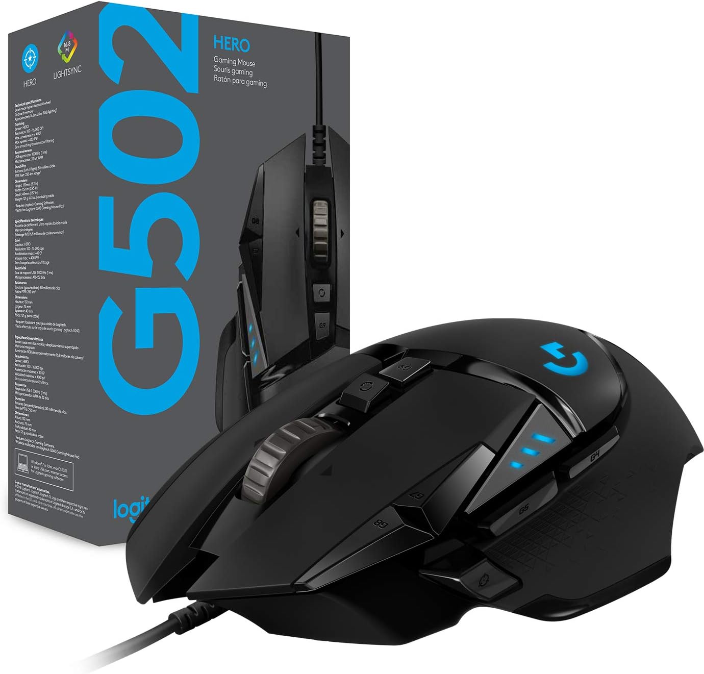 Logitech G502 HERO High Performance Wired Gaming Mouse/Black