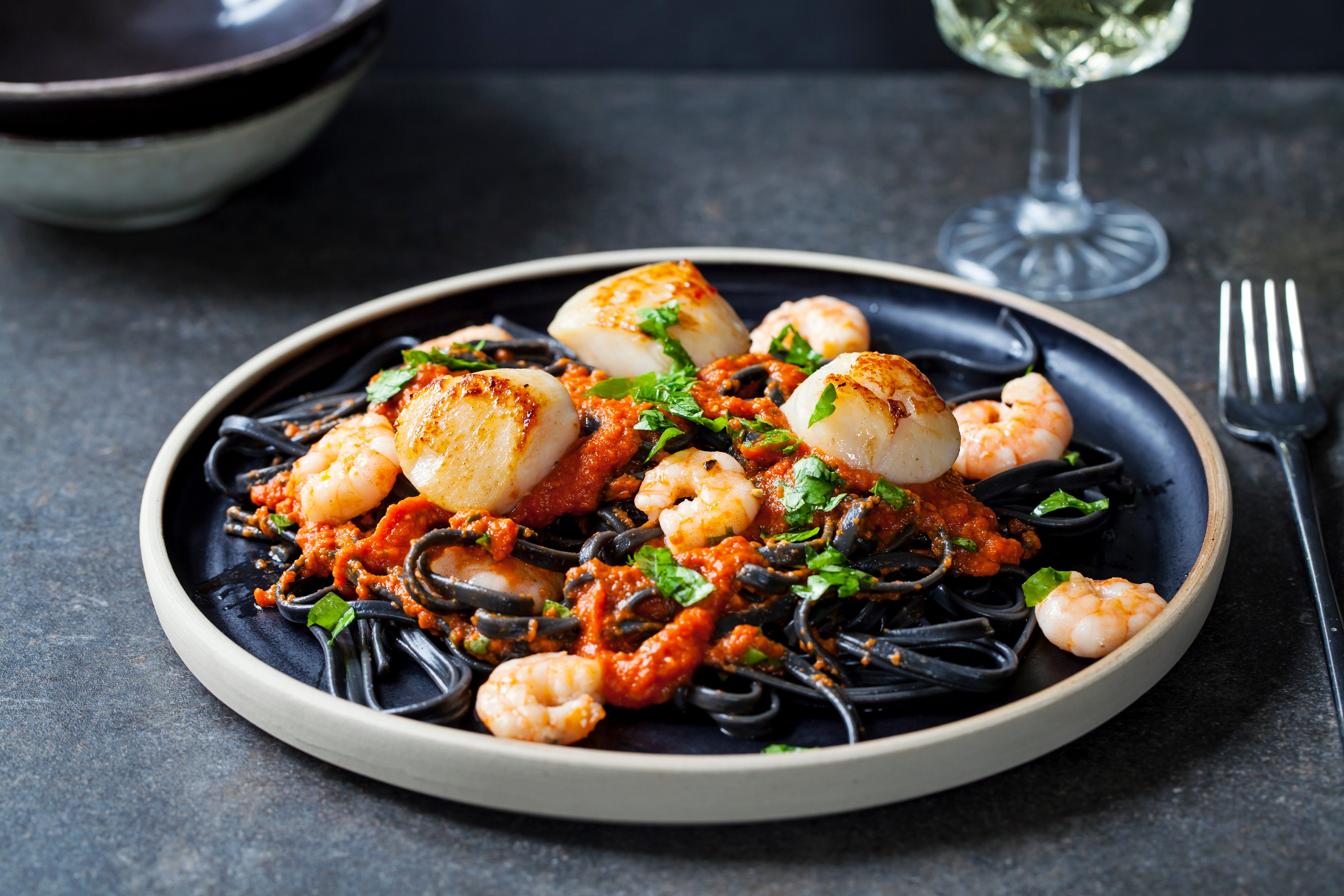 How to Make Savory Squid Ink Pasta with Shrimp and Scallops – Battimelli's  A&S Italian Fine Foods