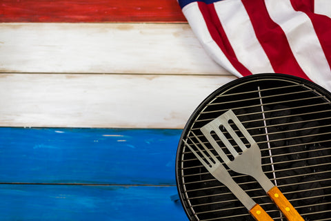 American Flag and Grilling on the 4th of July