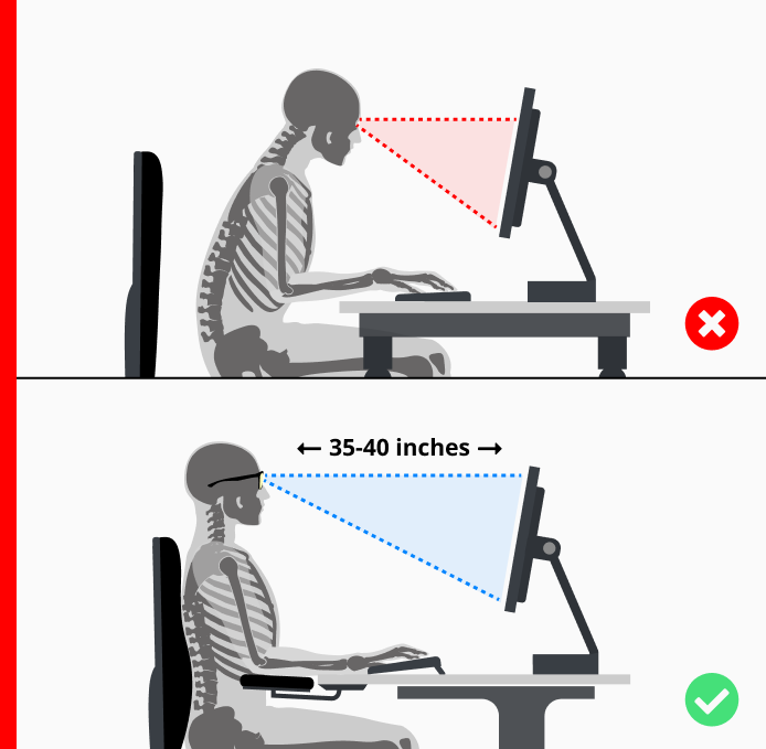 recommended distance for your computer monitor to avoid computer vision syndrome