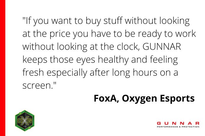 foxa quote on gunnar gaming glasses