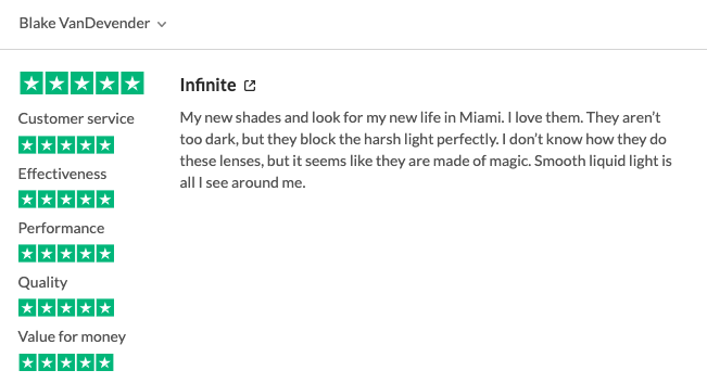 infinite sunglasses review