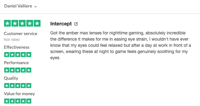  intercept gaming glasses review