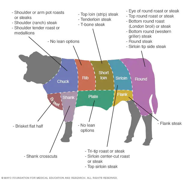 different beef cuts