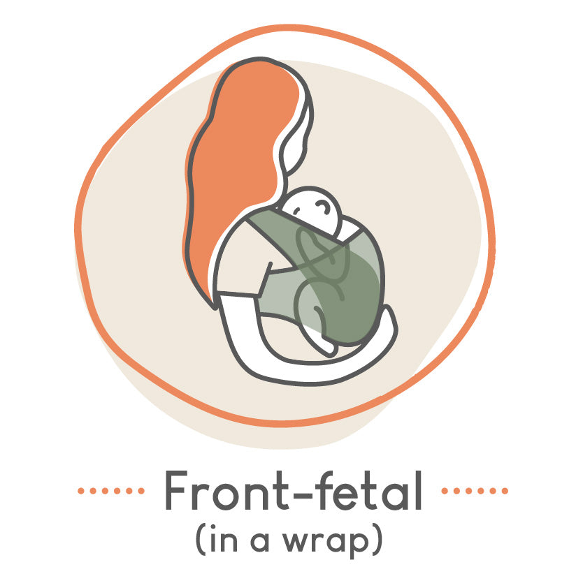 The front fetal position in a baby wrap is the best way to carry a newborn.