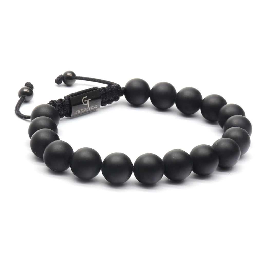 Matte Onyx Beaded Bracelet | Black Gemstone Bead Bracelet– GT collection