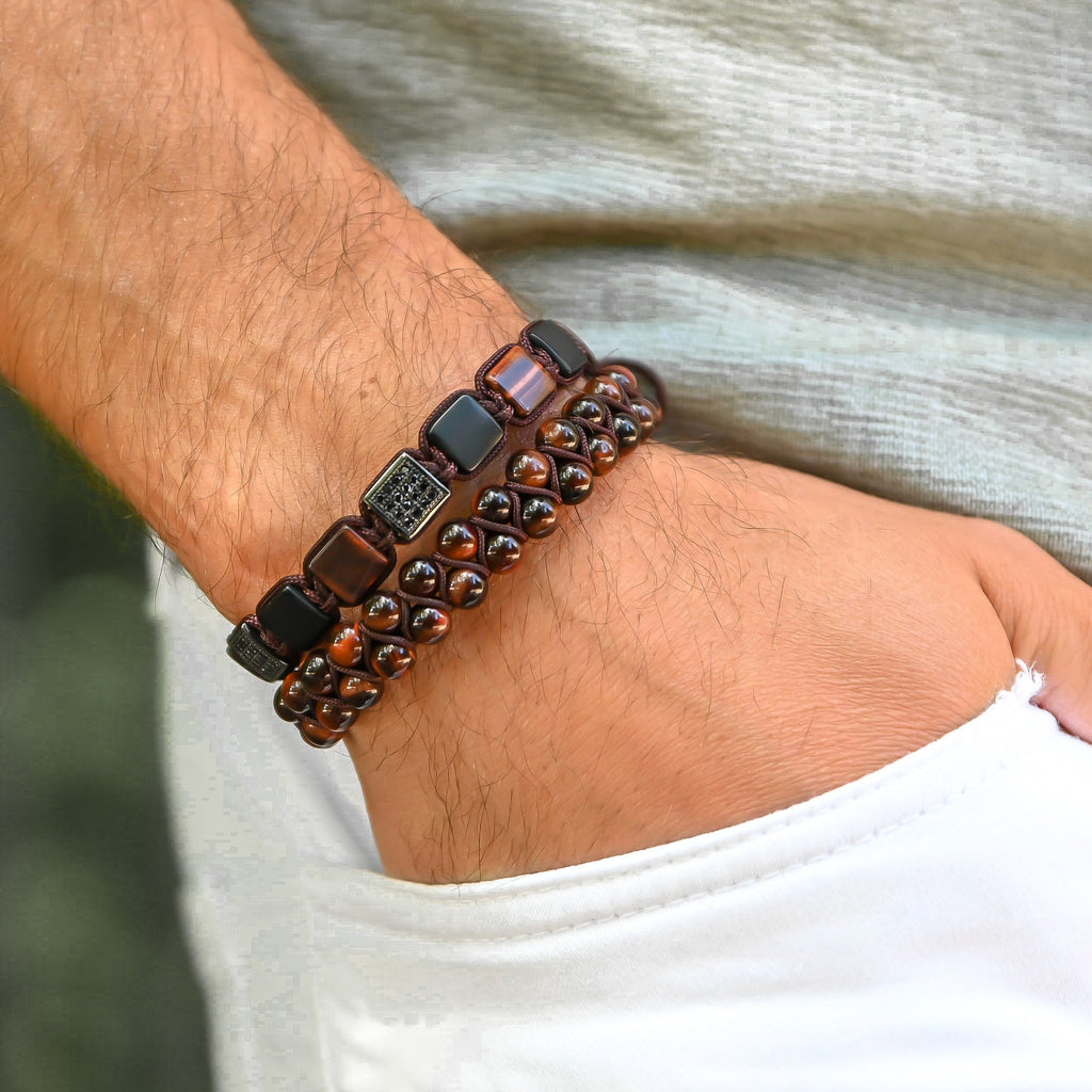 RED TIGER EYE Beaded Bracelet | Red Gemstones Bead Bracelet– GT collection