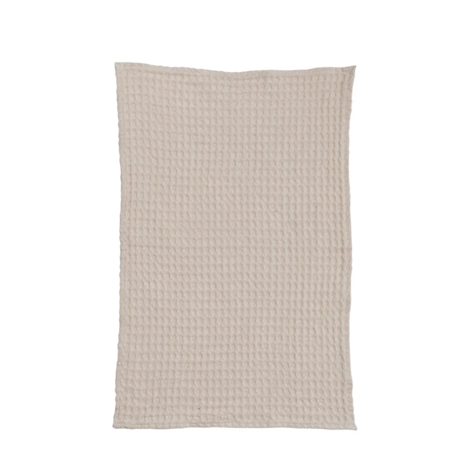 Stonewashed Waffle Tea Towel | Cream