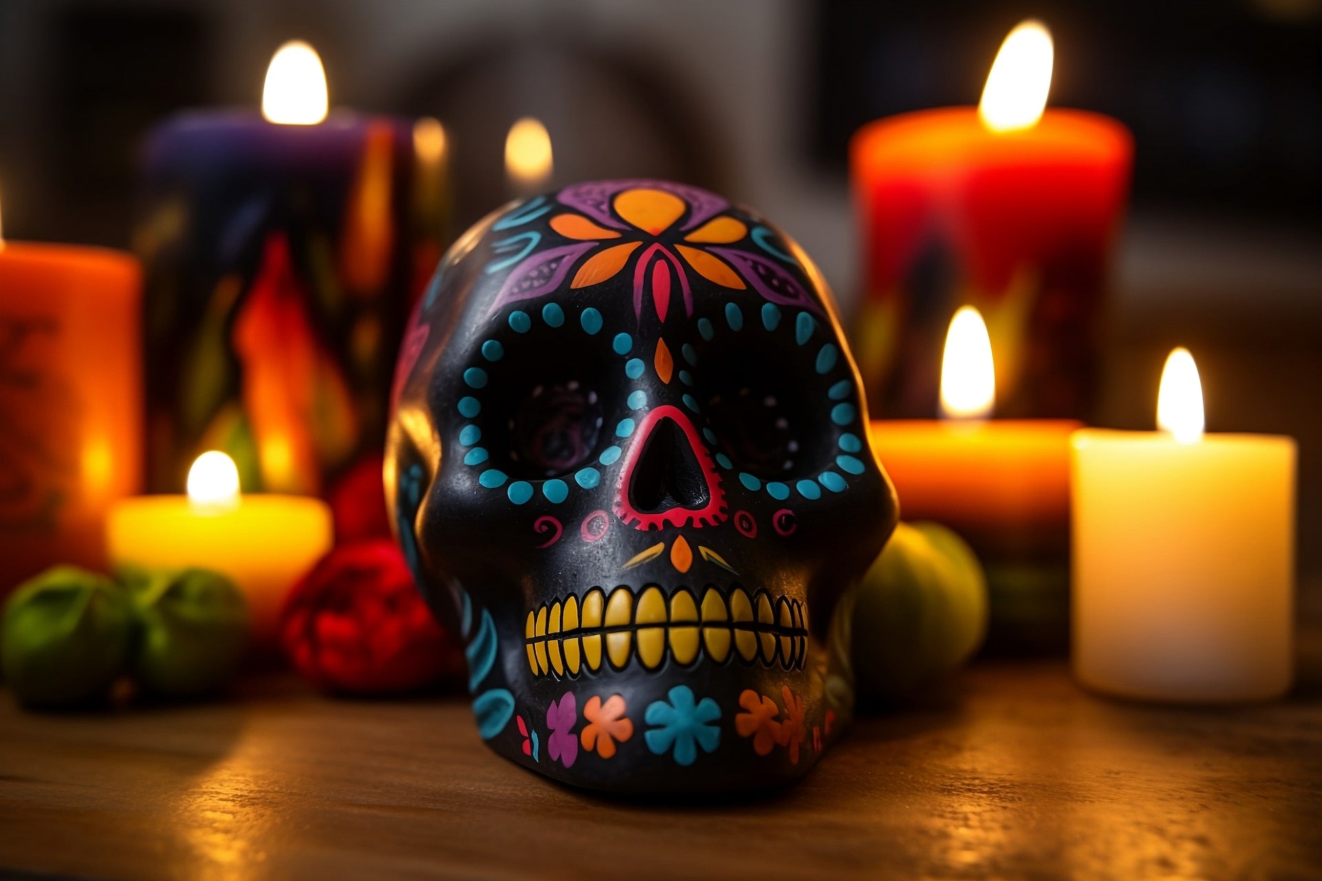 Sugar Skull and Candles