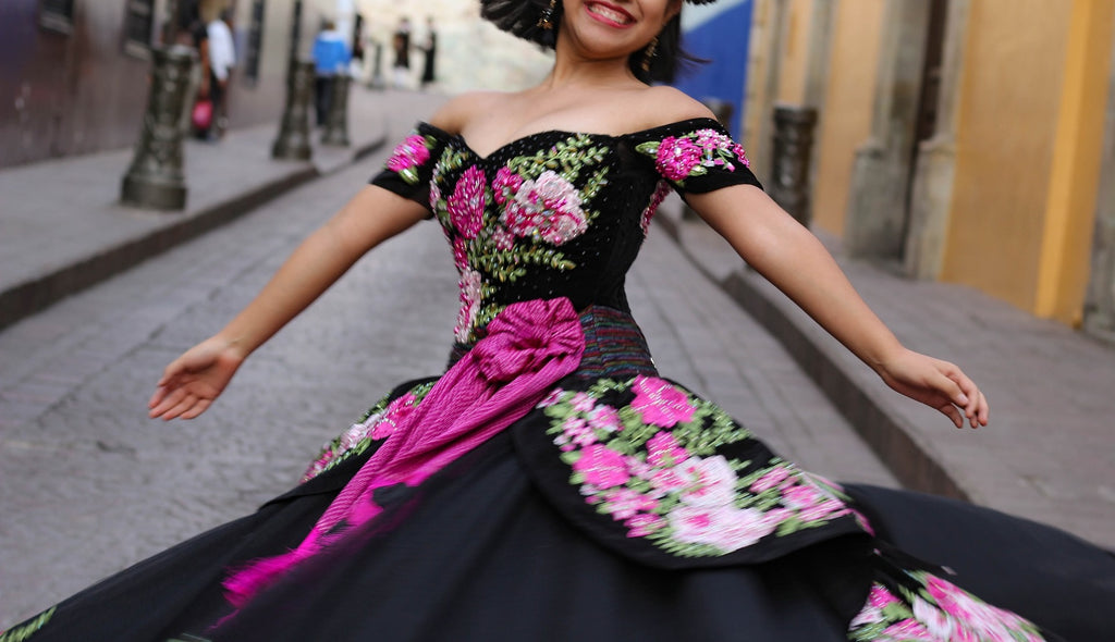Gird Wearing a Traditional Mexican Costume