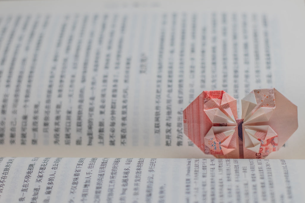 Origami on book