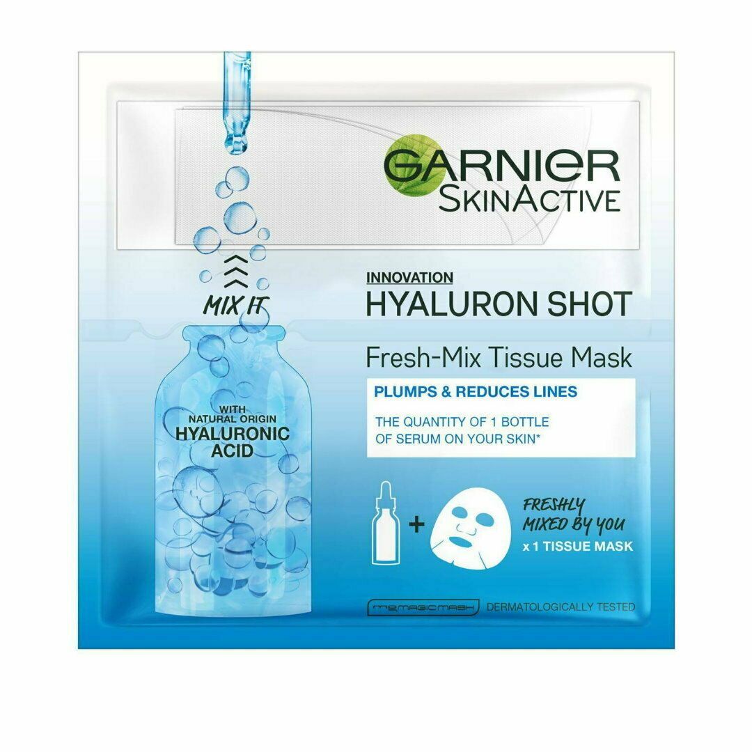 Garnier Skinactive Fresh Mix Tissue Mask Hyaluronic Shot Plumps & Smoothes 33mL