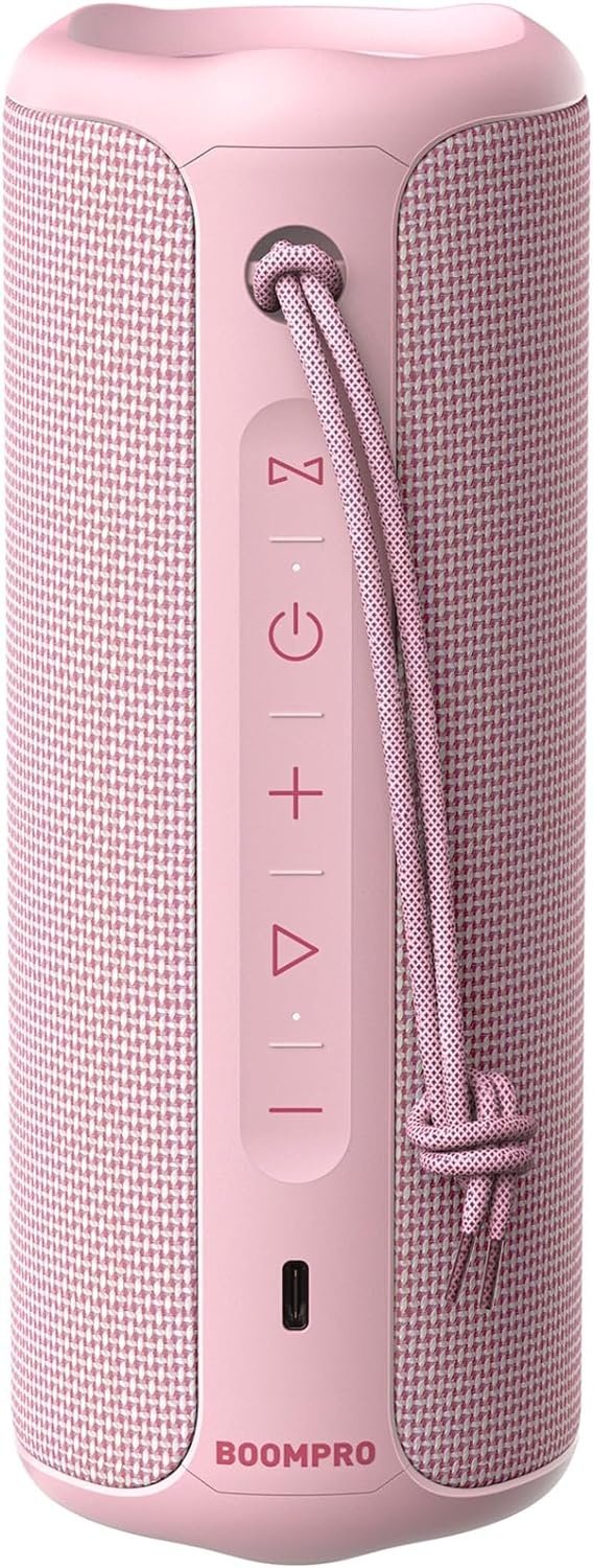 Bluetooth-högtalare 36W bärbar högtalare med stereoljudbas, Bluetooth 5.3 trådlös IP7x vattentät högtalare Rosa