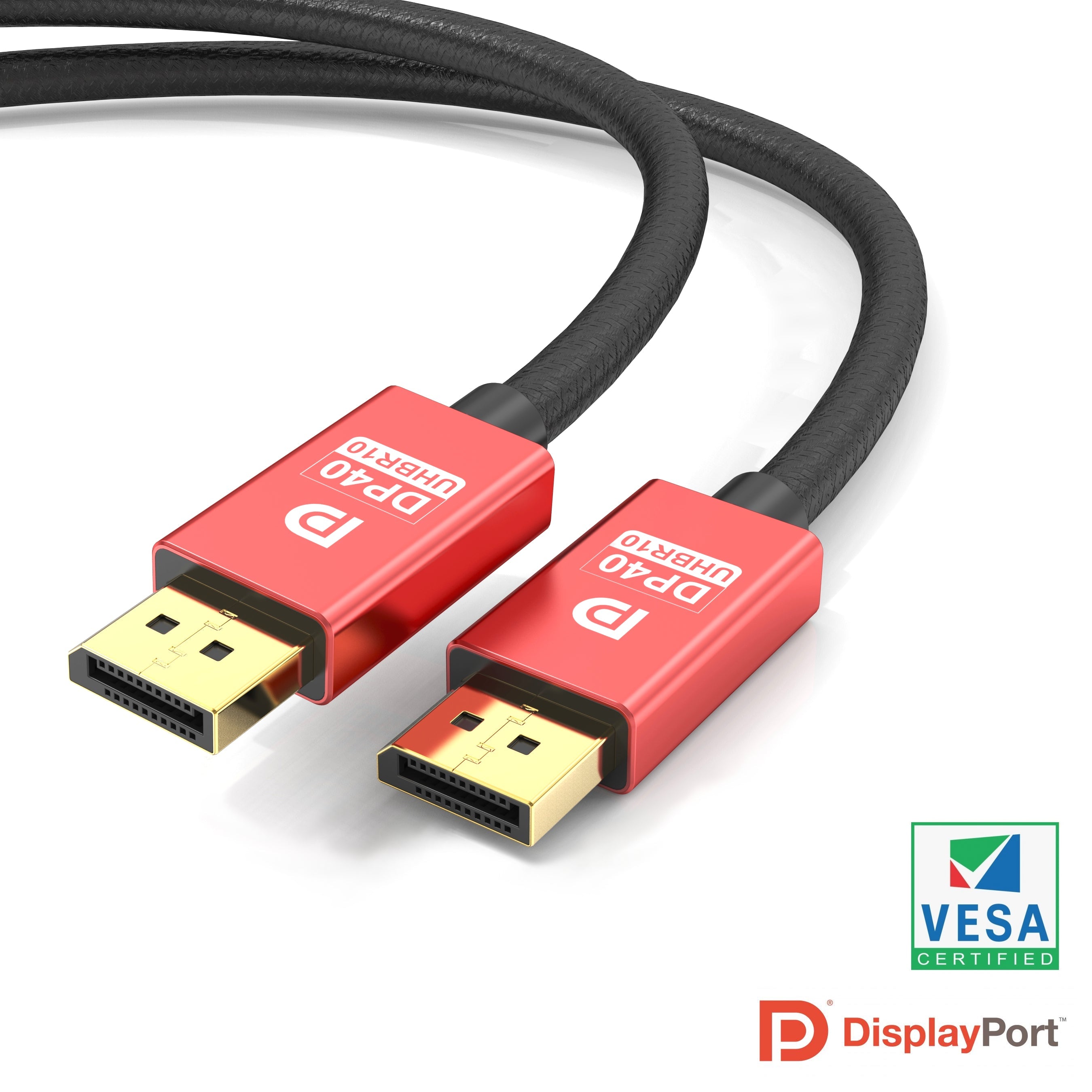 NÖRDIC CERTIFIED CABLES 50cm VESA Certified Displayport 2.1 kabel DP40 UHBR10 40Gbps 8K60H 4K144Hz