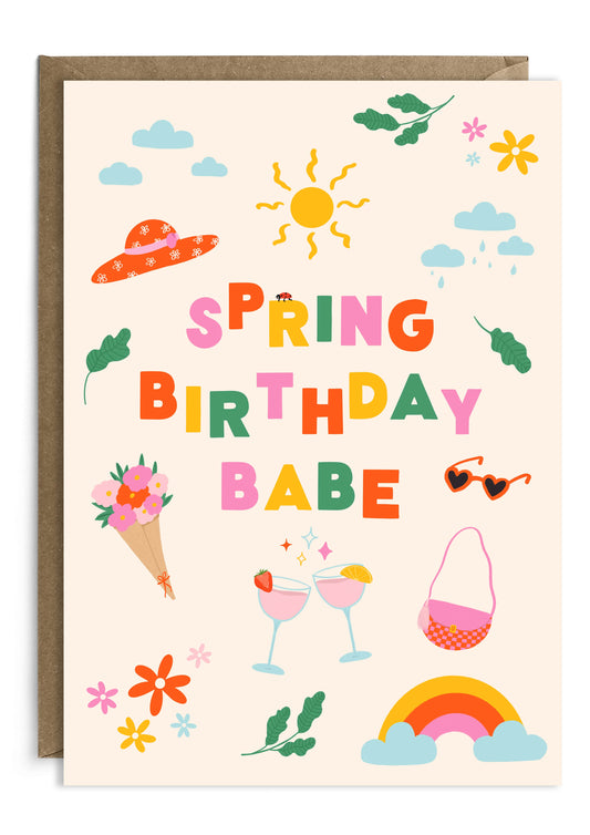 Spring Birthday Babe | Female Birthday Card | Seasonal Card
